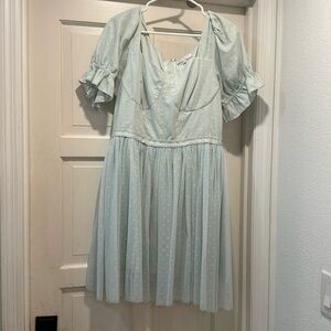 Ivy City Co. ballerina Dress Seafoam - Shortened